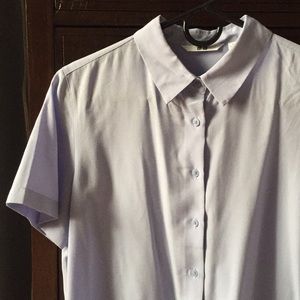 Lavender button down shirt from Uniqlo